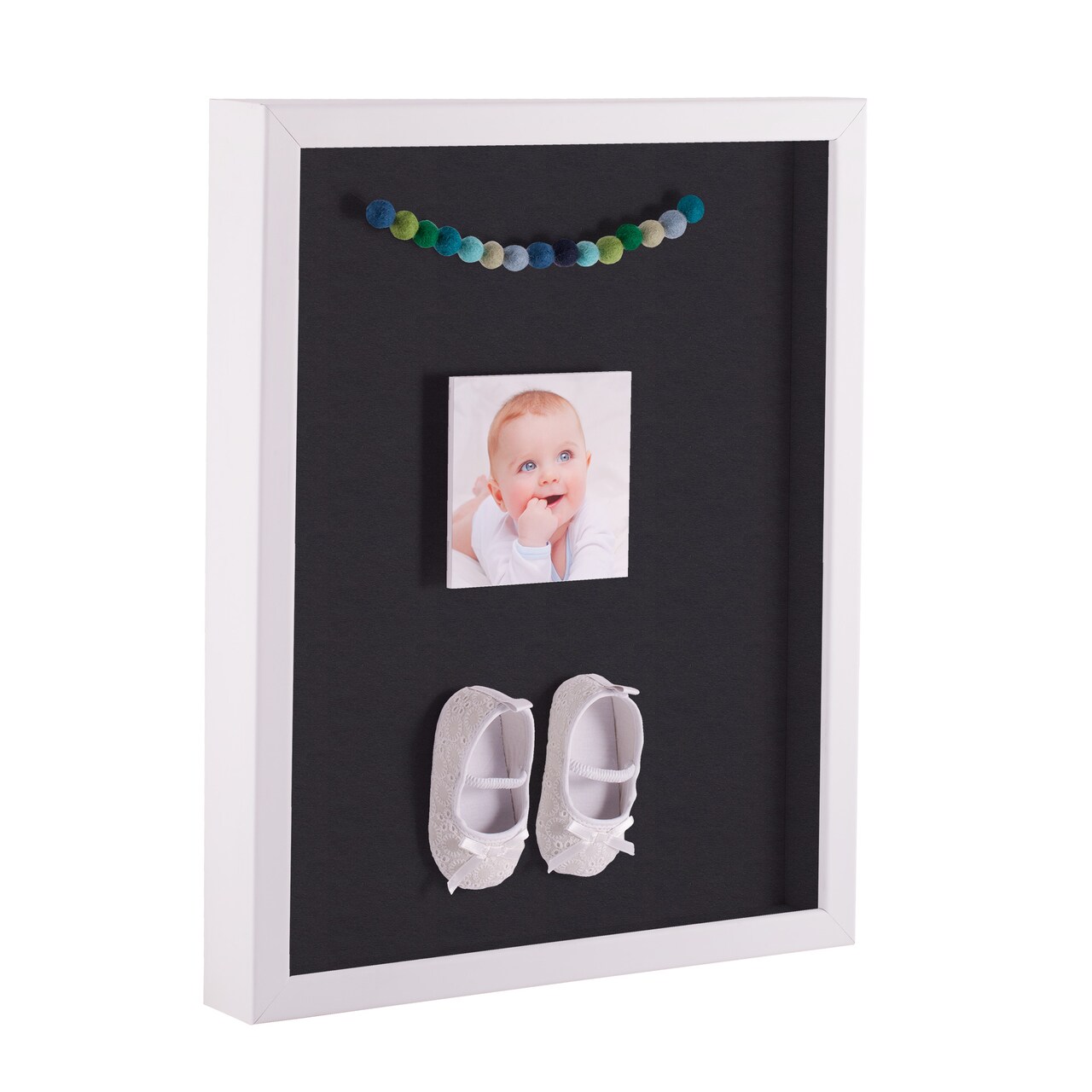 ArtToFrames 12x16 Inch Shadow Box Picture Frame, with a Satin White 1.00" Wide Shadowbox frame and Super White Mat Backing (4655)